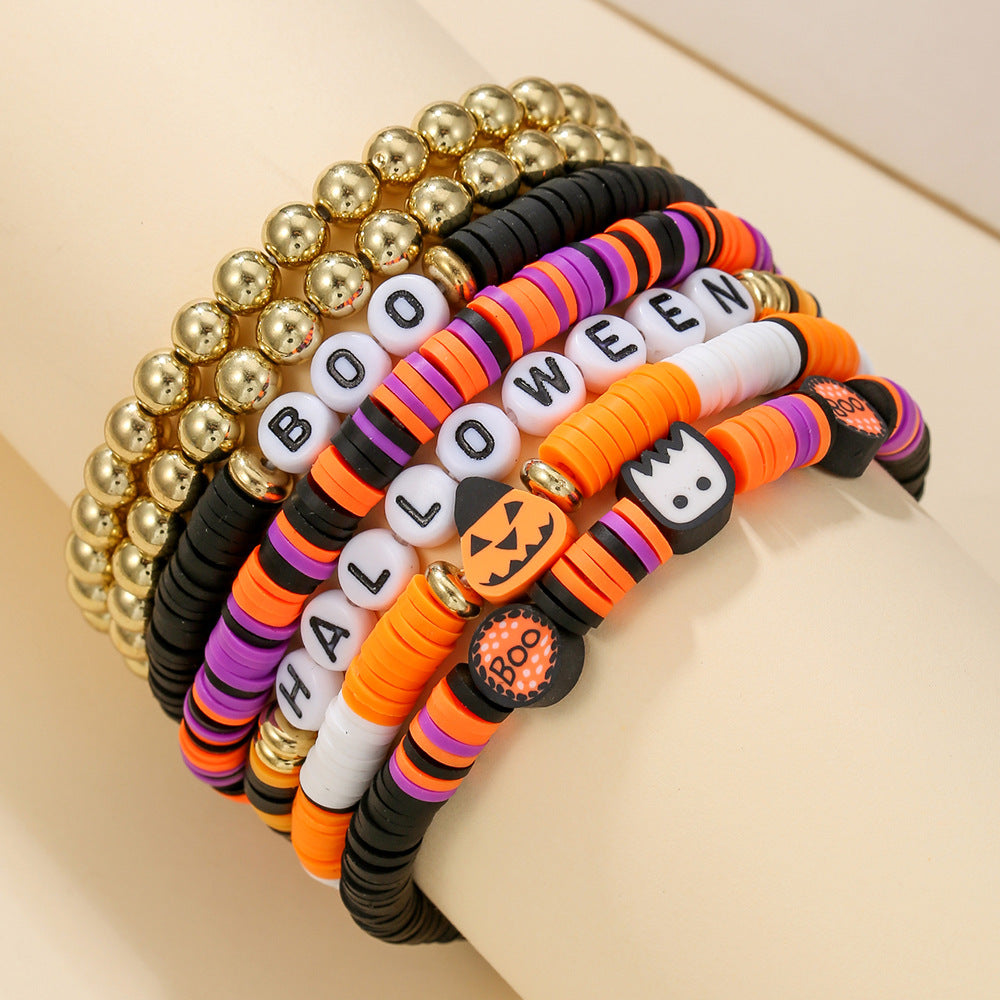 Wholesale  Bracelet Beaded Funny  Bat Pendant Ghost Festival Ghost Bracelet