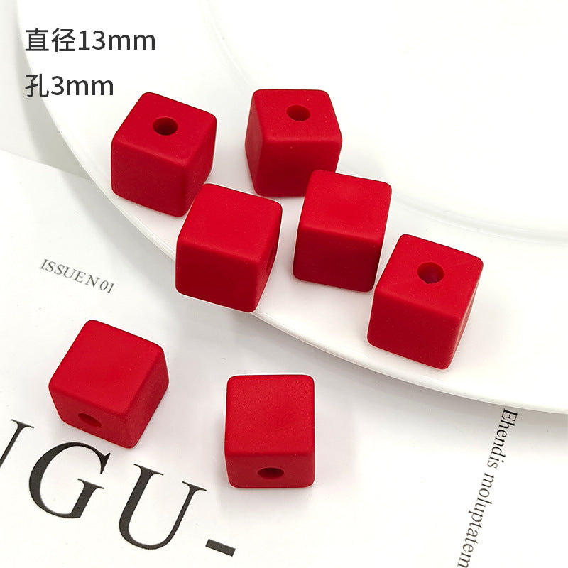 Wholesale 100PCS/Pack Square Block 13mmDIY Acrylic Beads