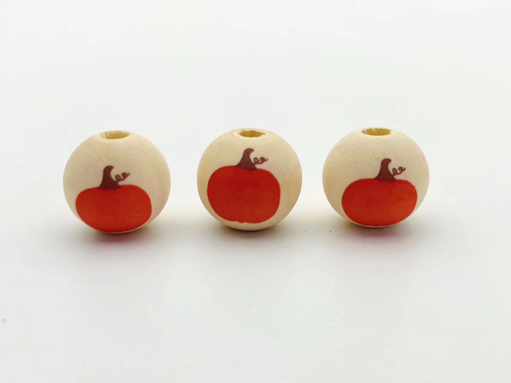 Wholesale 10pcs Autumn Thanksgiving Wooden Beads