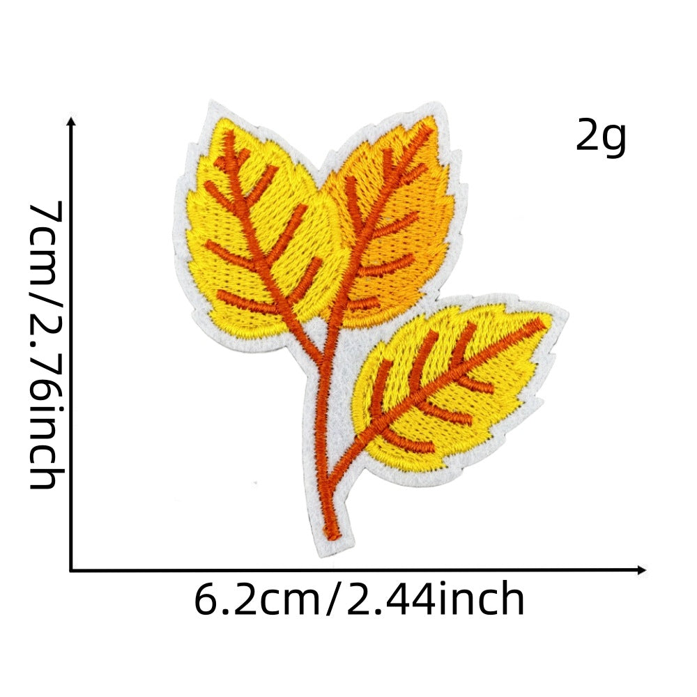 Wholesale Cartoon Autumn Harvest Embroidered Patches Pumpkin Maple Leaf Honey Pot Party Applique Decorative Craft Supply For Clothing Resale