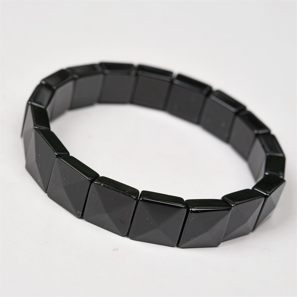 Wholesale Natural obsidian faceted bracelet