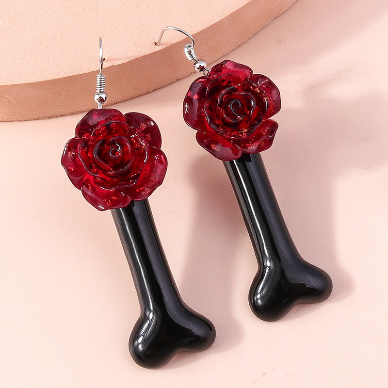 Wholesale Romantic Rose Bone Earrings