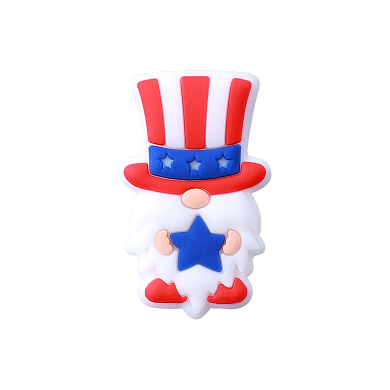 Wholesale 20PCS Independence Day Themed Gnome Silicone Beads