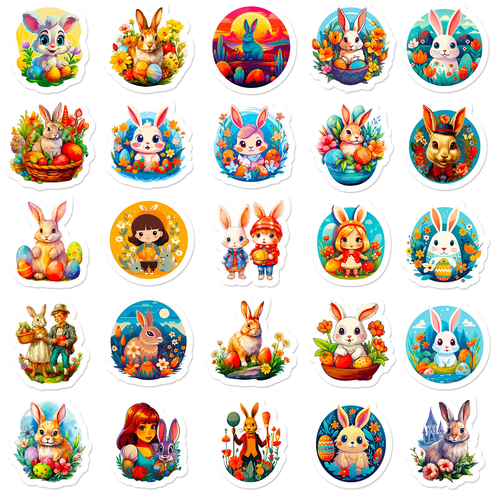Wholesale 50pcs Easter Bunny Personalized DIY Party Carnival Stickers