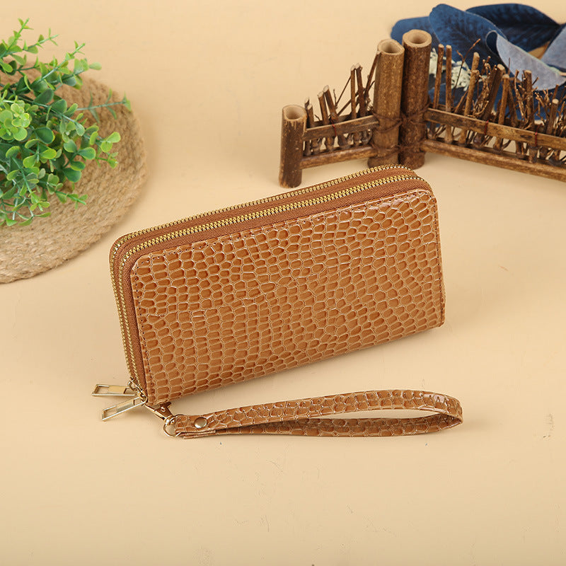 Wholesale Simple Woven Zipper Long Wallet for Women
