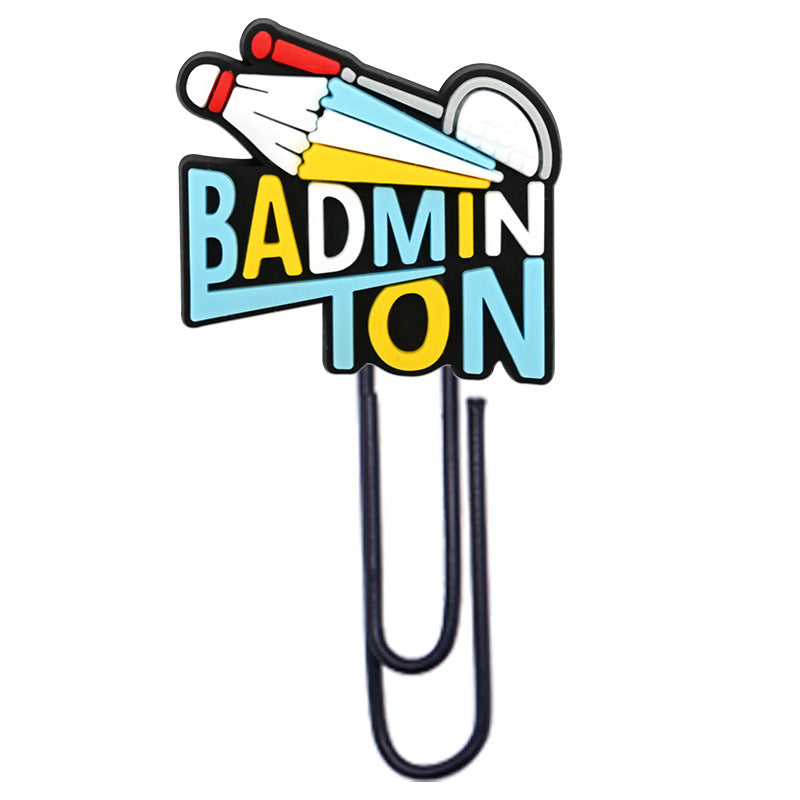 Wholesale Random 50pcs Cartoon Badminton Paper Clip Bookmark