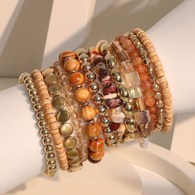 Wholesale 12 Bohemian Style Beach Fashion Hand Woven Bracelet Multi Piece Set