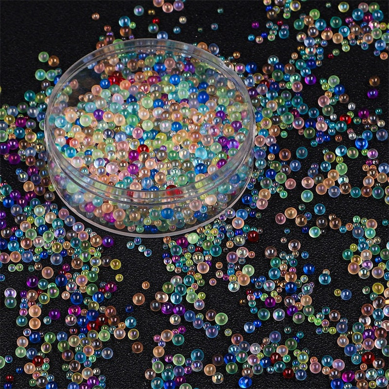 Wholesale 30g Non Porous Transparent Iridescent Glass Rice Beads