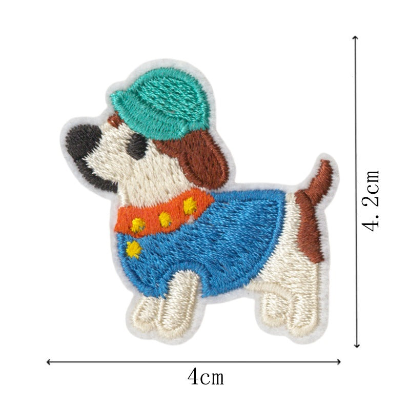 Wholesale 9 Piece Cartoon Dog Embroidery Patch Set DIY Craft Supply With Heat Melt Glue For Clothing Bags Towels Party Favors