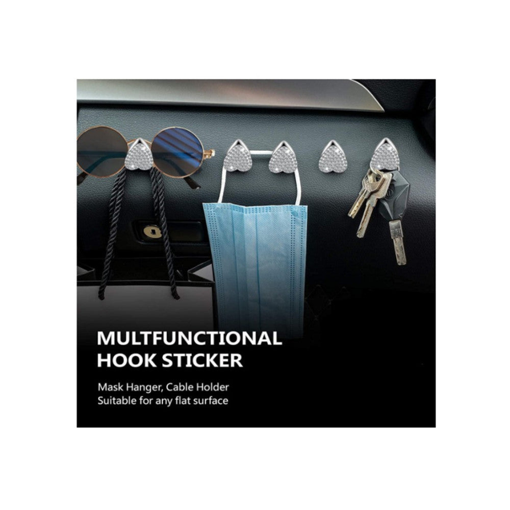 Wholesale Valentine's Day Zinc Alloy Diamond-encrusted Adhesive Heart-shaped Hook