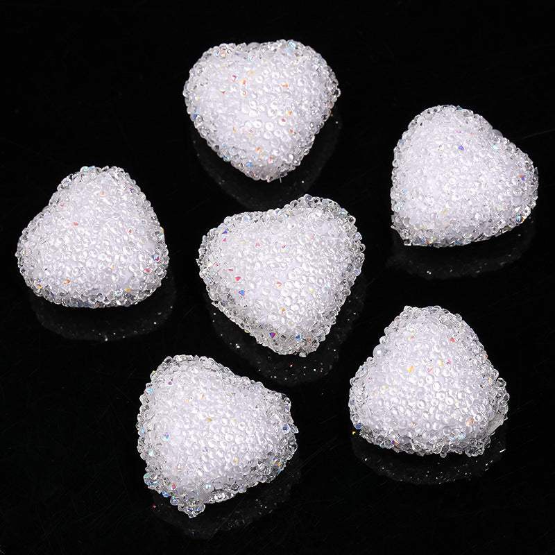 Wholesale 20pcs Colorful rhinestone soft candy heart-shaped rhinestone ball