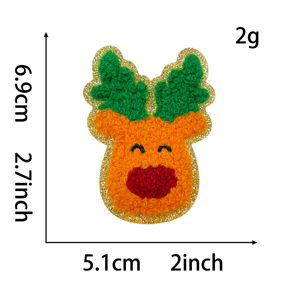 Wholesale Christmas Embroidered Patches Santa Snowman Gingerbread Man Tree Applique For Clothing