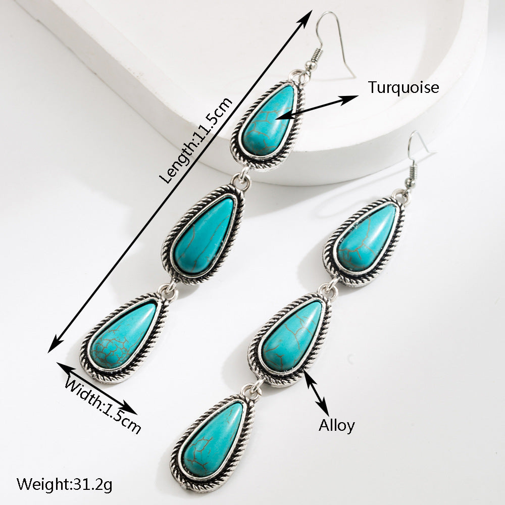 Wholesale Bohemian Turquoise Drop Earrings