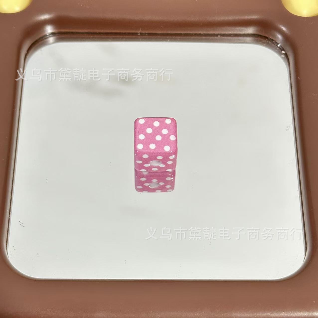 Wholesale 10pcs Color Dot Four-sided Square Acrylic Beads