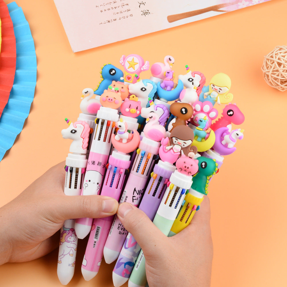 Wholesale Plastic Cartoon Ten-color Ballpoint Pen