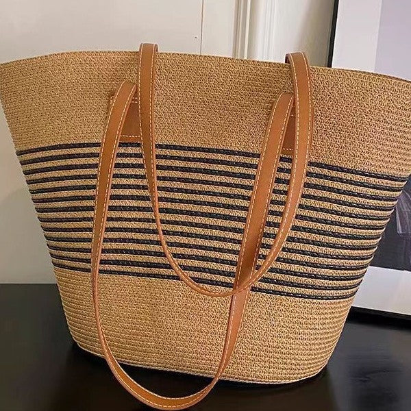Wholesale Large Capacity Woven Shoulder Bag Rattan Straw Bag Tote Bag