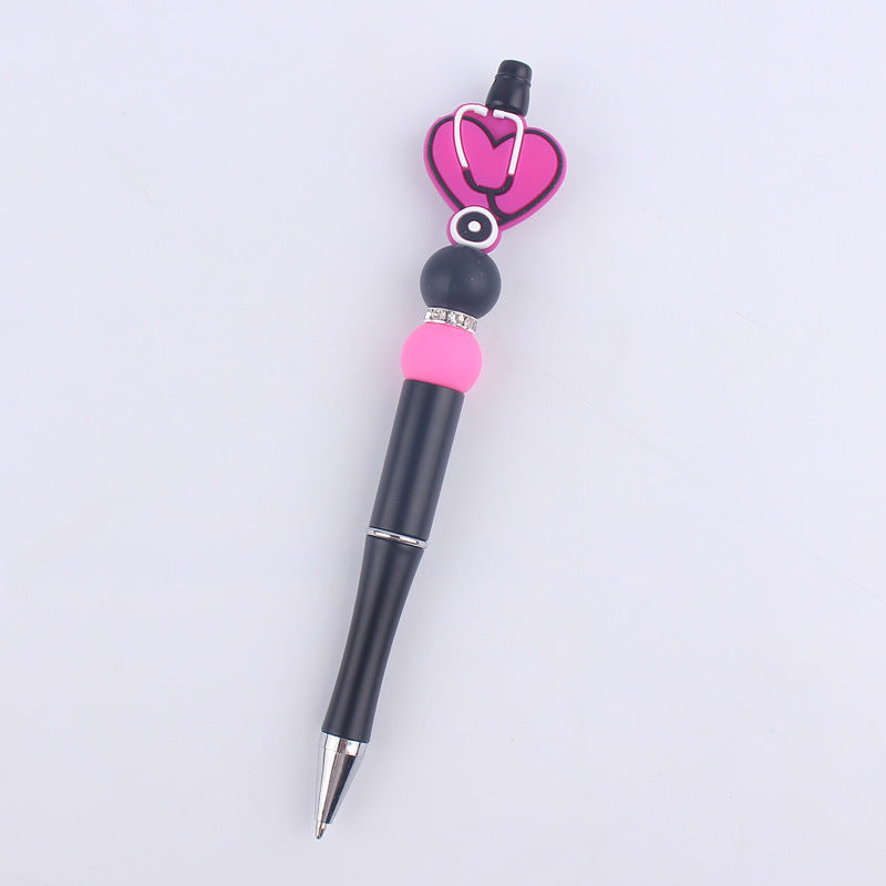 Wholesale Handmade Bead Pen Stethoscope Love Silicone Ballpoint Pen