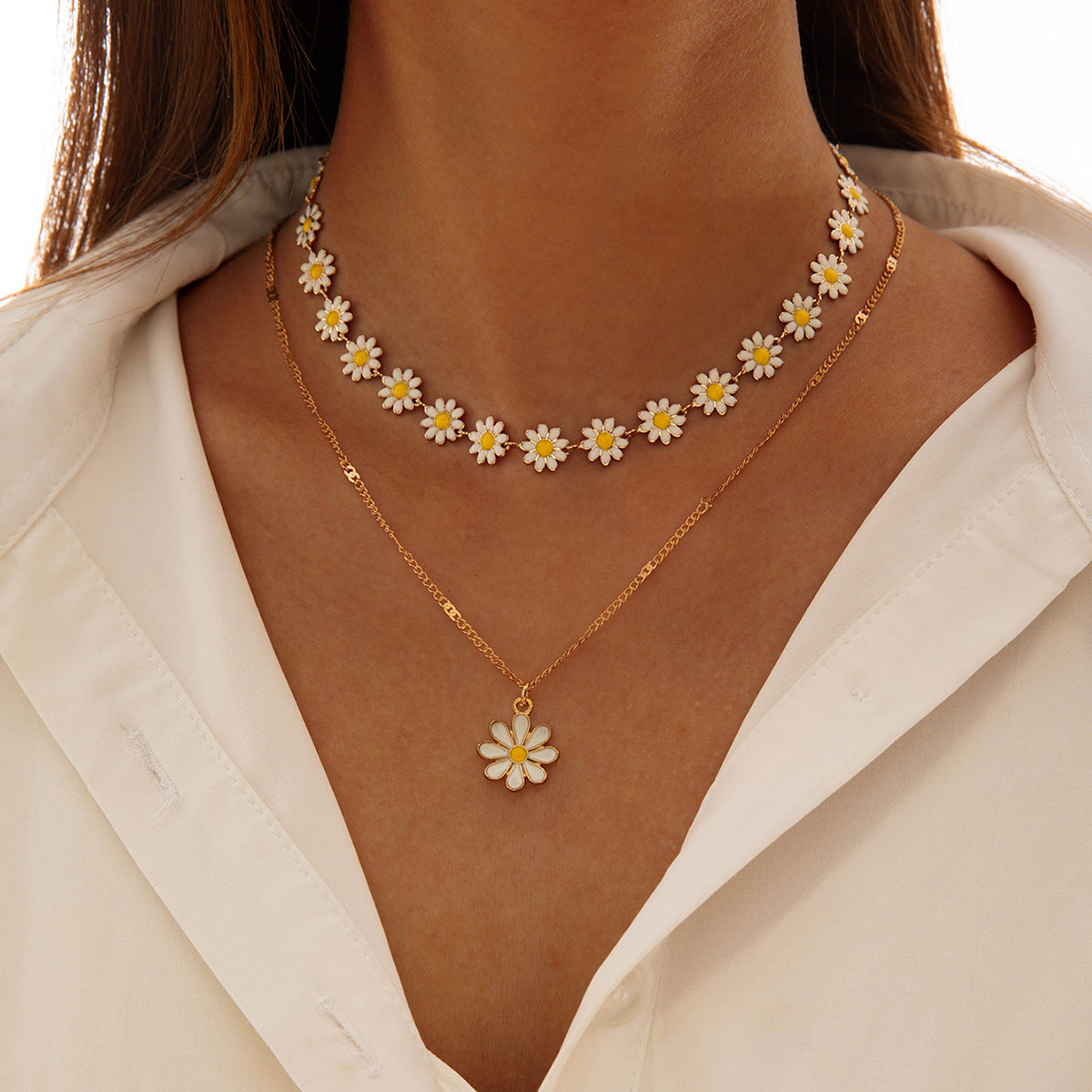 Wholesale Geometric  Flower Beaded Bracelet Jewelry Four-Piece Set