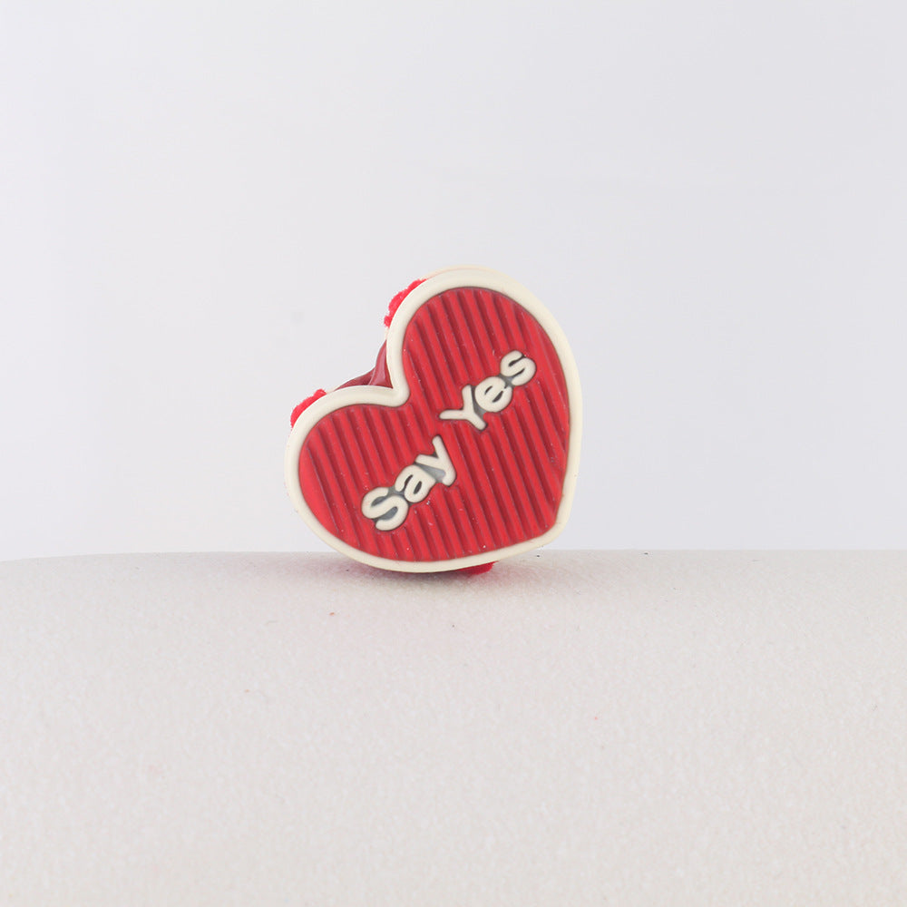 Wholesale 10pcs colored peach heart soft ceramic diamond beads