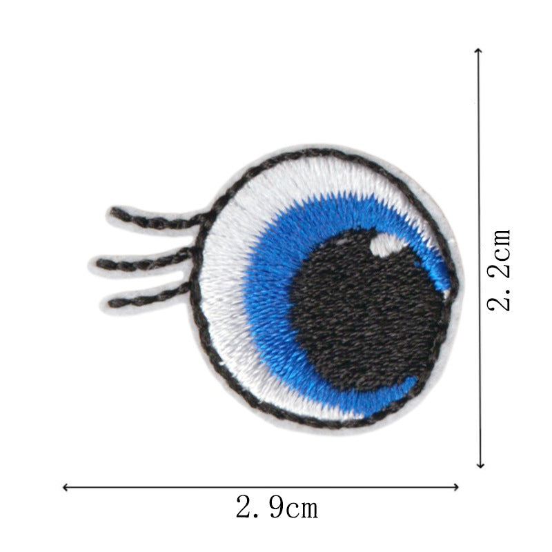 Wholesale Embroidered Cartoon Eye Patches Iron On DIY Decorative Accent For Towels Clothing Craft Supply