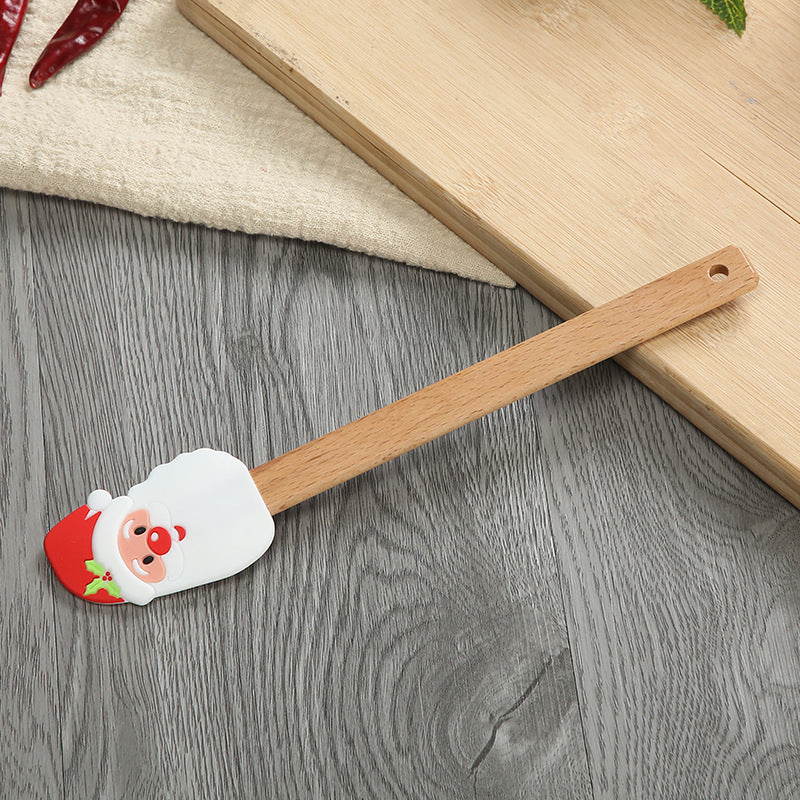 Wholesale Christmas Epoxy Cream Spatula Beech Baking