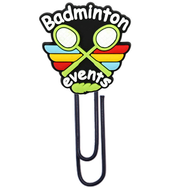 Wholesale Random 50pcs Cartoon Badminton Paper Clip Bookmark