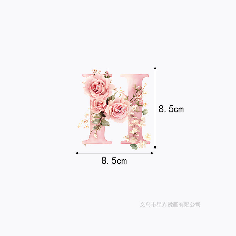 Wholesale 10pcs 26 letter flower branches and leaves UV DTF Ready to Press Transfers Wraps