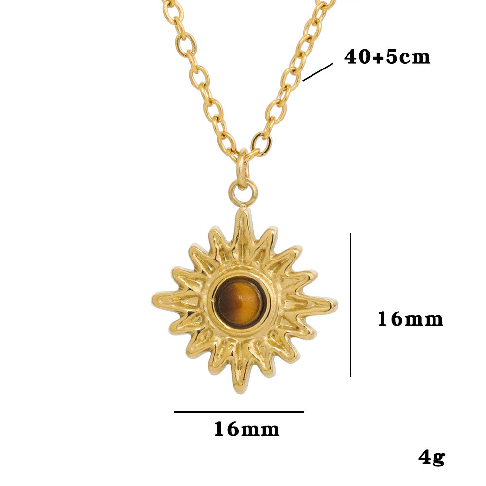 Wholesale 20PCS Titanium Steel Vintage Multi-layered Natural Stone Stainless Steel Necklace