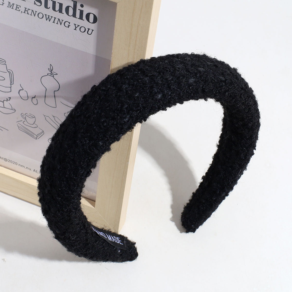 Wholesale Lamb Velvet Solid Color Sponge Hair Hoops