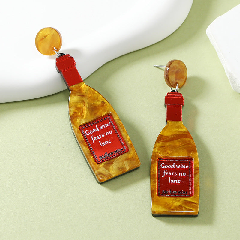 Wholesale Four Leaf Clover Beer Mug Acrylic Earrings