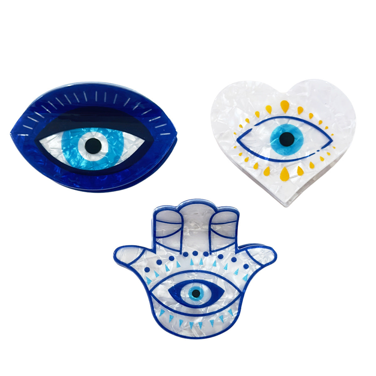 Wholesale evil eye hairpin retro hand clip