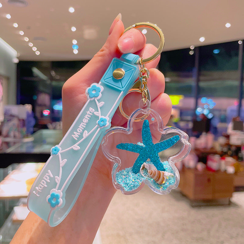 Wholesale Acrylic Floating Quicksand Bottle Keychain