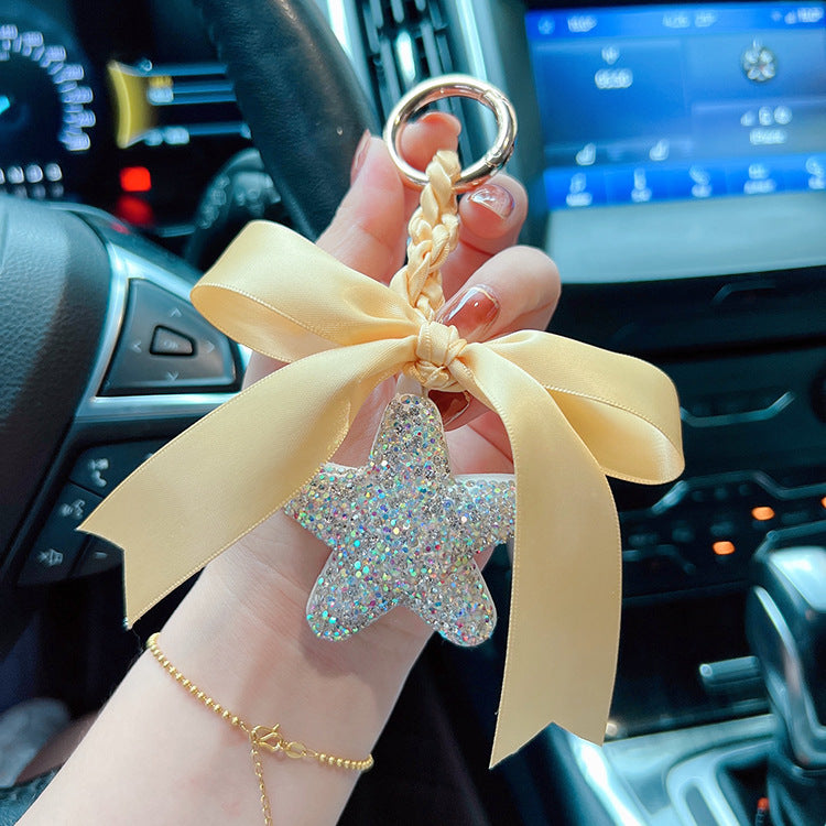 Wholesale Butterfly Clay Diamond Five pointed Star Keychain