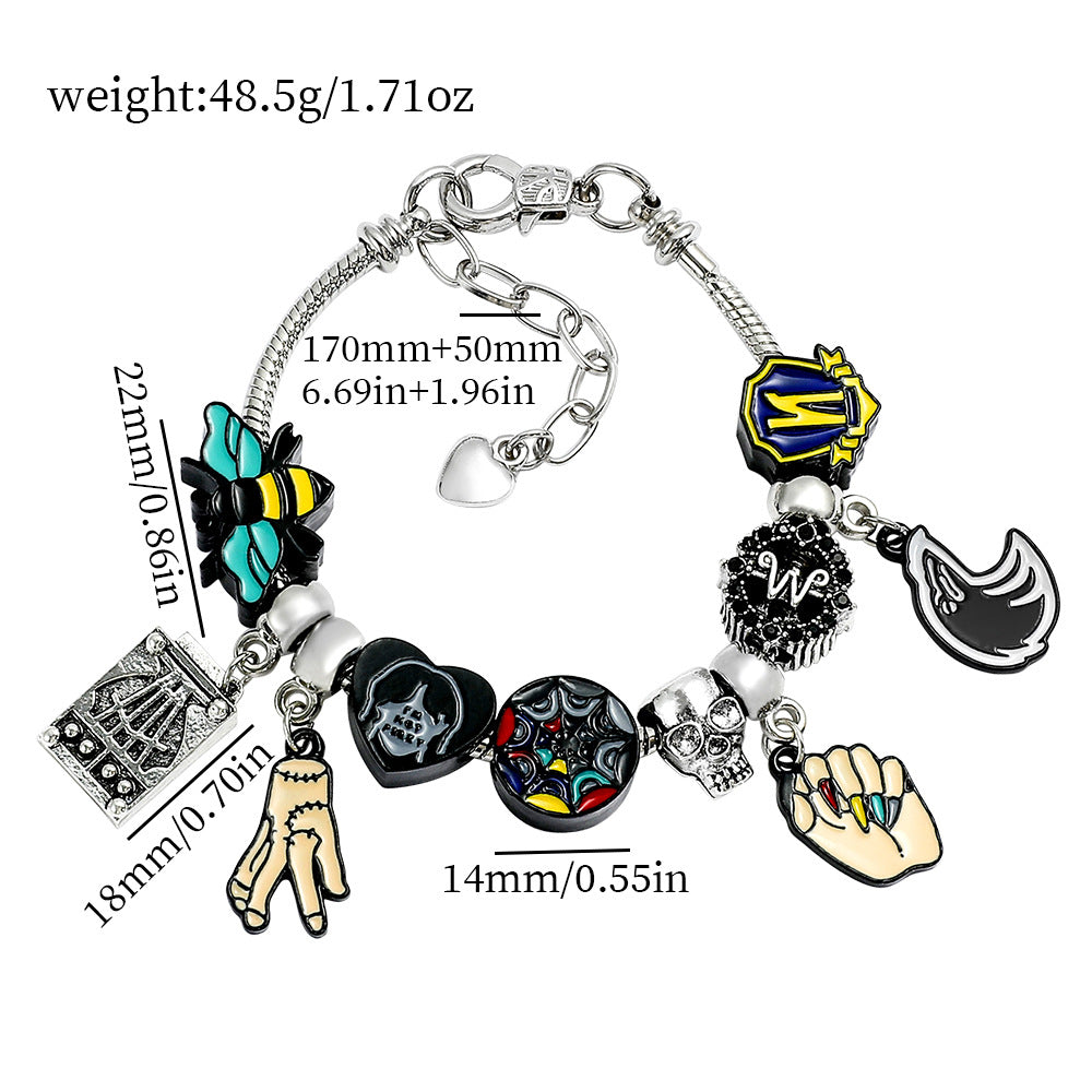 Wholesale 4PCS Black Wednesday Alloy Bracelet
