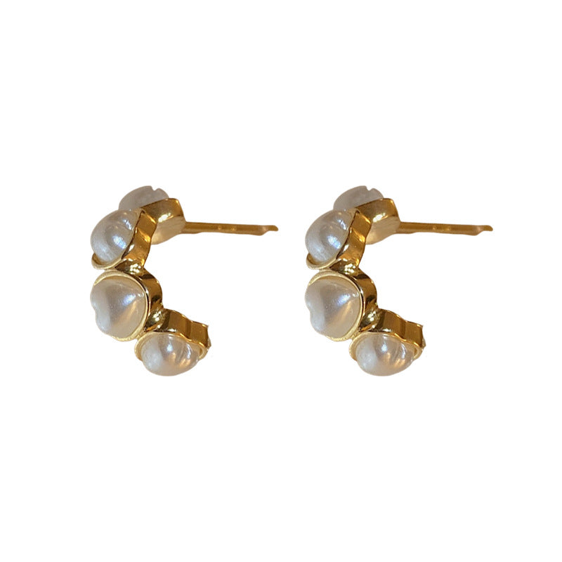 Pendientes de perlas de imitación de forma al por mayor corazón C