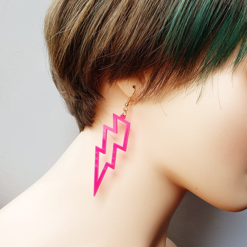 Wholesale Geometric Acrylic Cut Out Lightning Earrings