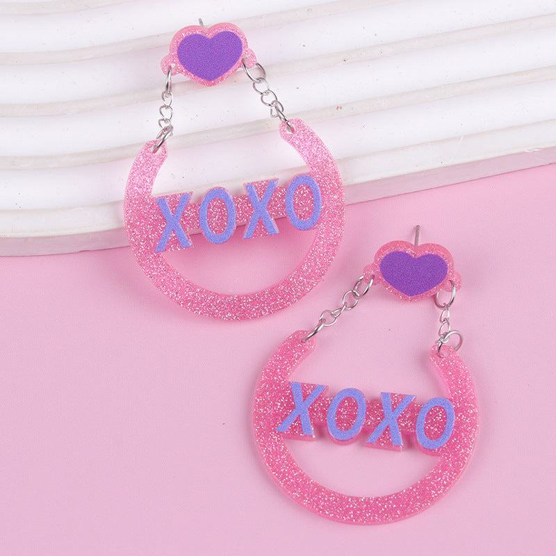 Wholesale Valentine' s Day love Acrylic Earrings