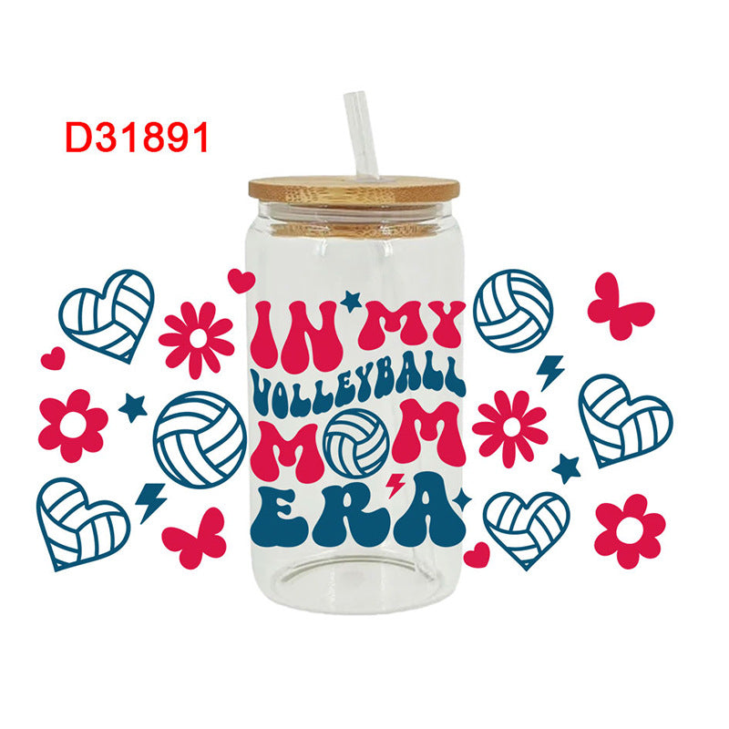 Wholesale Colorful Ball Bow Cartoon 16oz Cup UV DTF Wraps