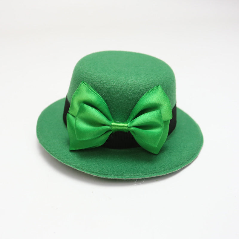 Wholesale St Patrick' s Day Headwear Shamrock Green Hair Clips