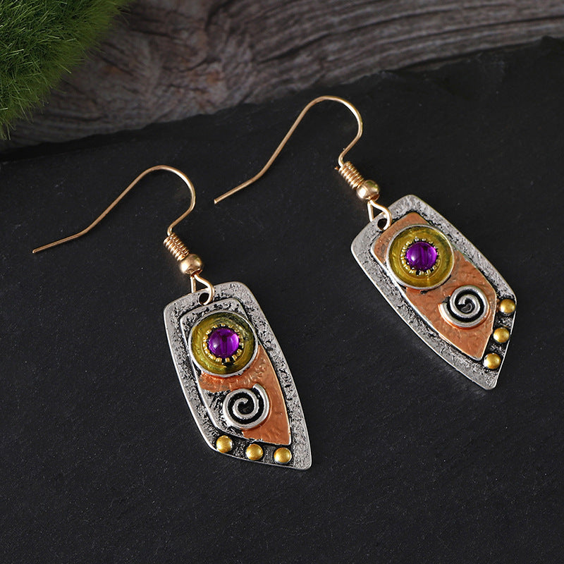 Wholesale Vintage Leather Pattern Earrings