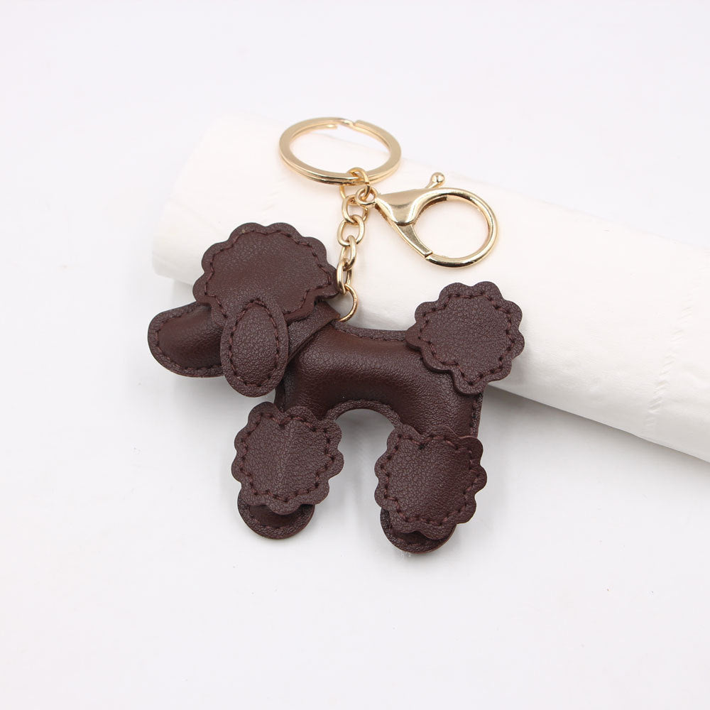 Wholesale White Faux Leather  Dog Keychain Pendant Car Key Accessory And Bag Charm Fashion Gift