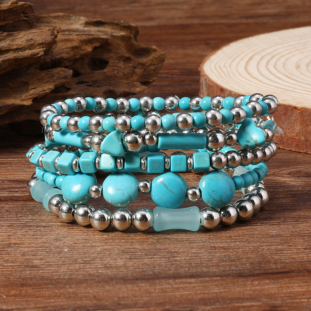 Wholesale Turquoise bead bracelet   Layered Bracelet Set