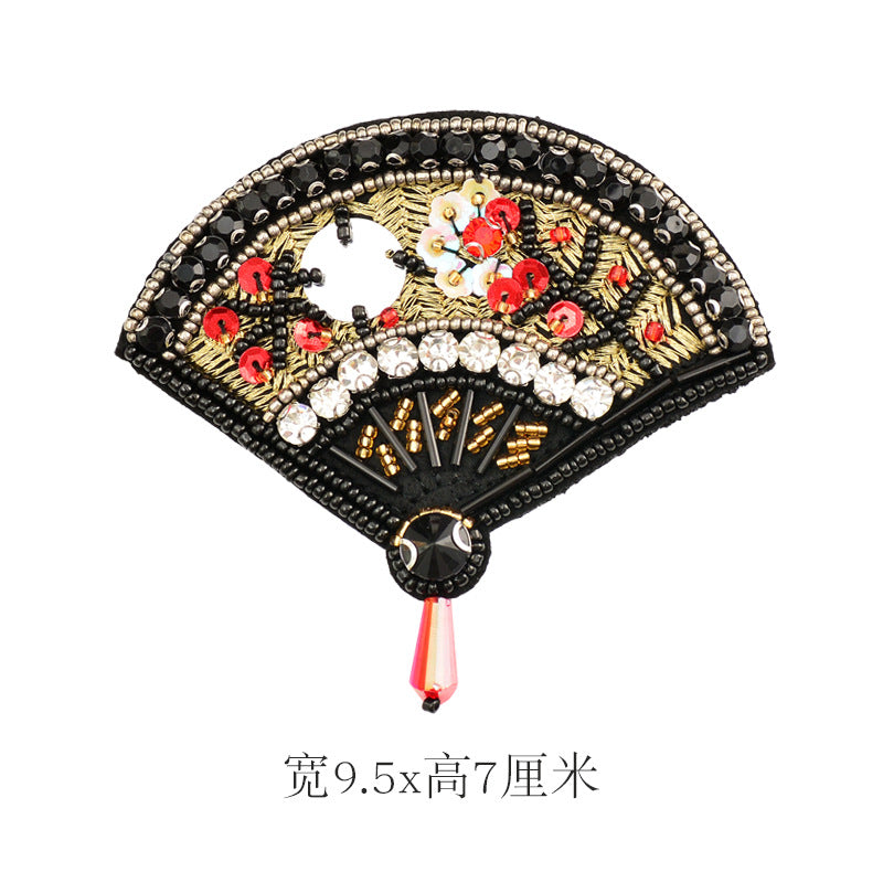 Wholesale DIY Handmade Beaded Fan Cloth Patch Hat Clothing Decoration