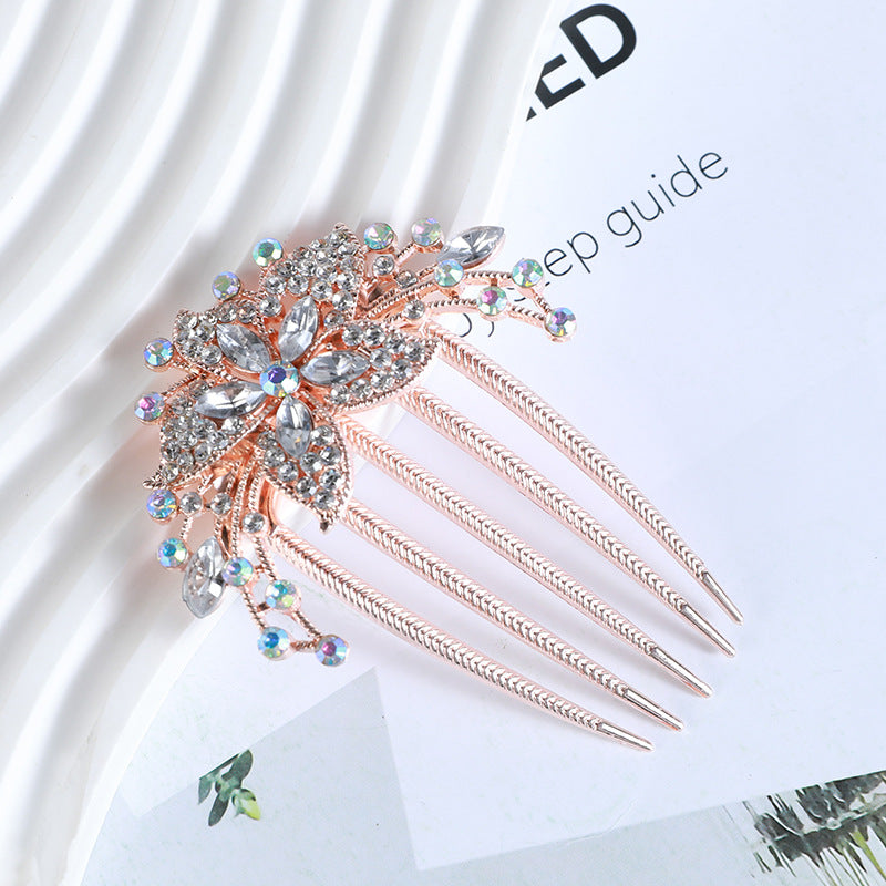 Wholesale Flower Diamond Metal Rhinestone Hair Clips