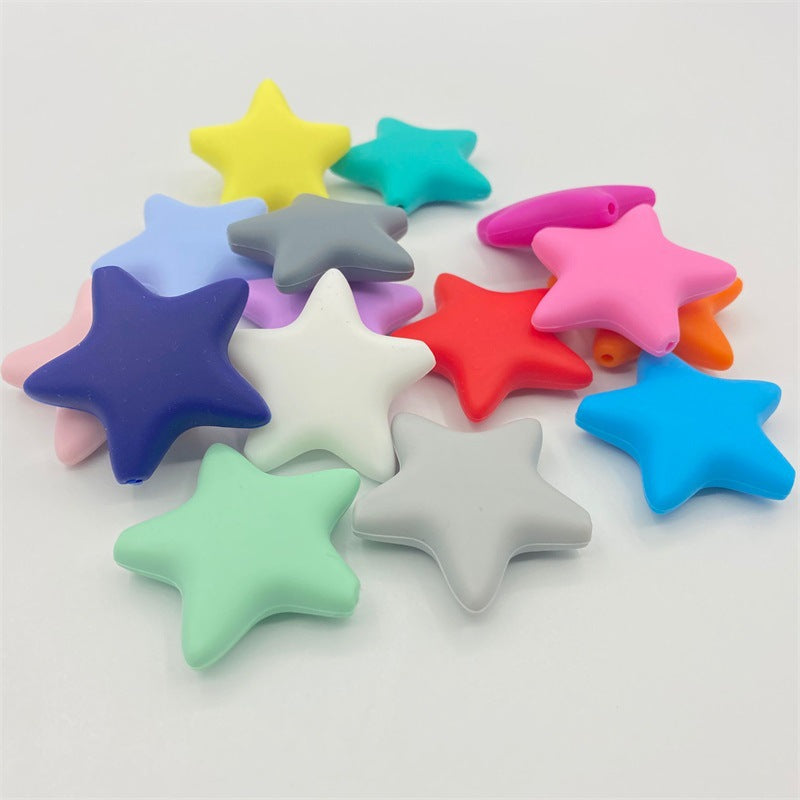 Wholesale10PCS  Pentagram DIY Silicone Beads