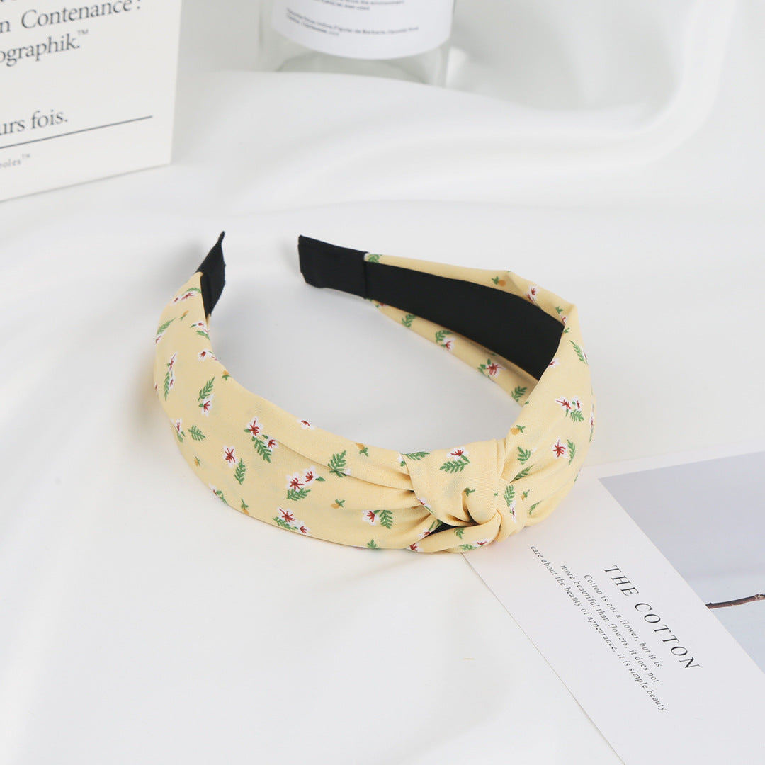 Wholesale Small Flower Fabric Woven Wide Edge Hair Bands