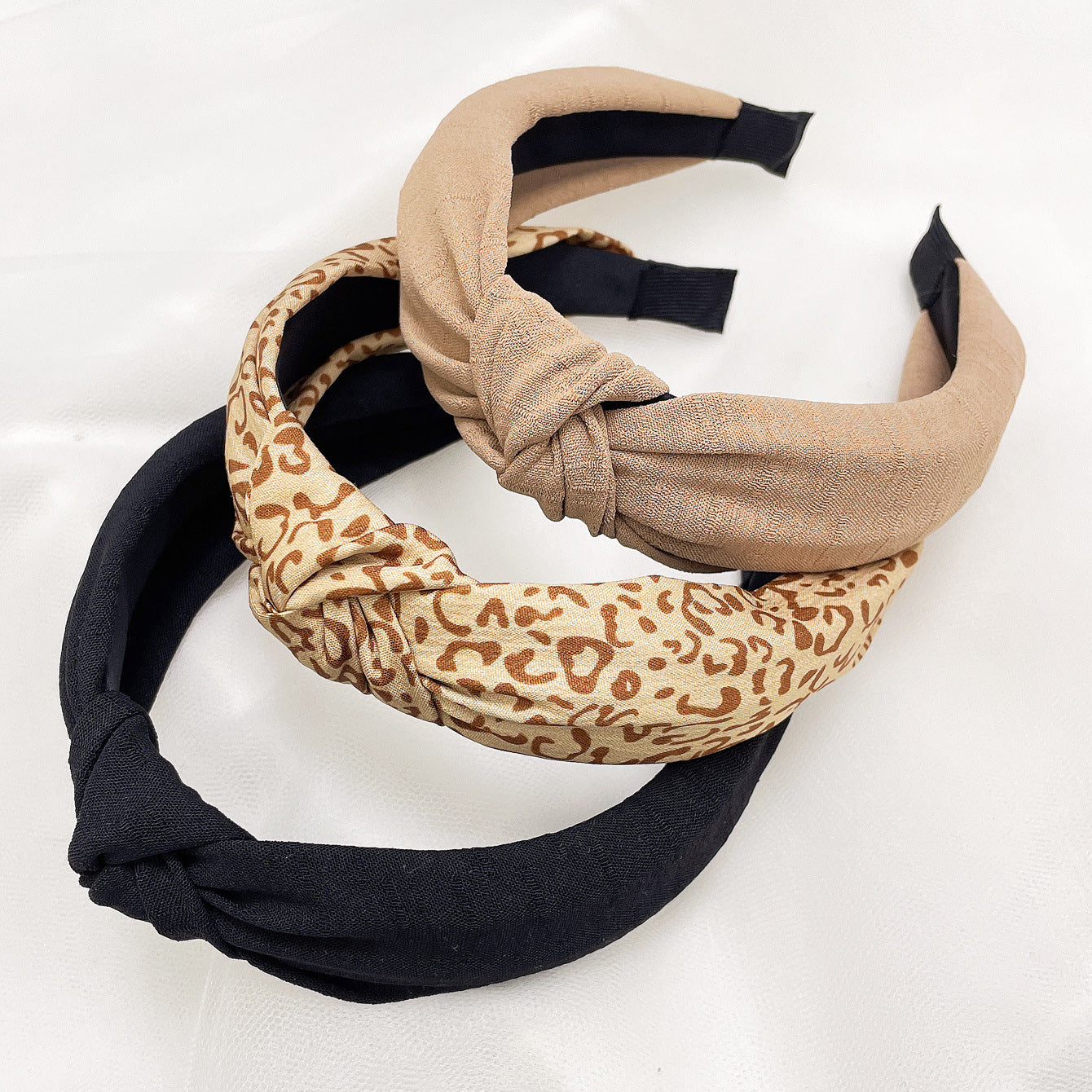 Wholesale Fabric flower cross knot wide edge headband