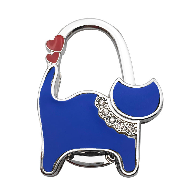 Wholesale Two-hearted Cat Bag Hanger Folding Table Lady Bag Hook