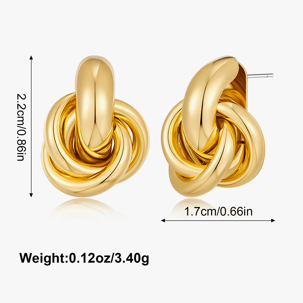 Wholesale Electroplated geometric multi circle earrings
