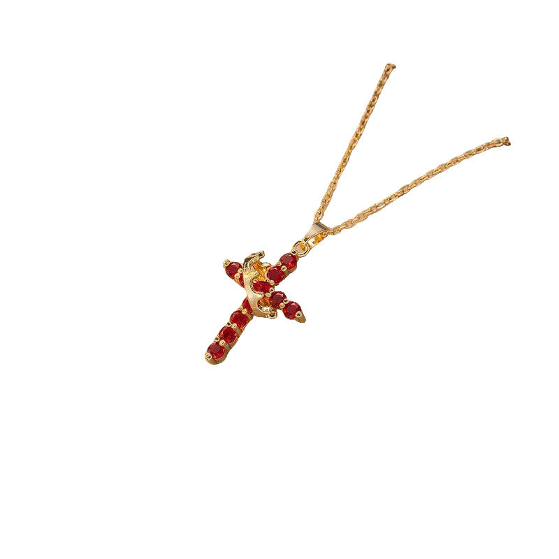 Wholesale Stylish Women' s Necklace with Creative Cross Pendant